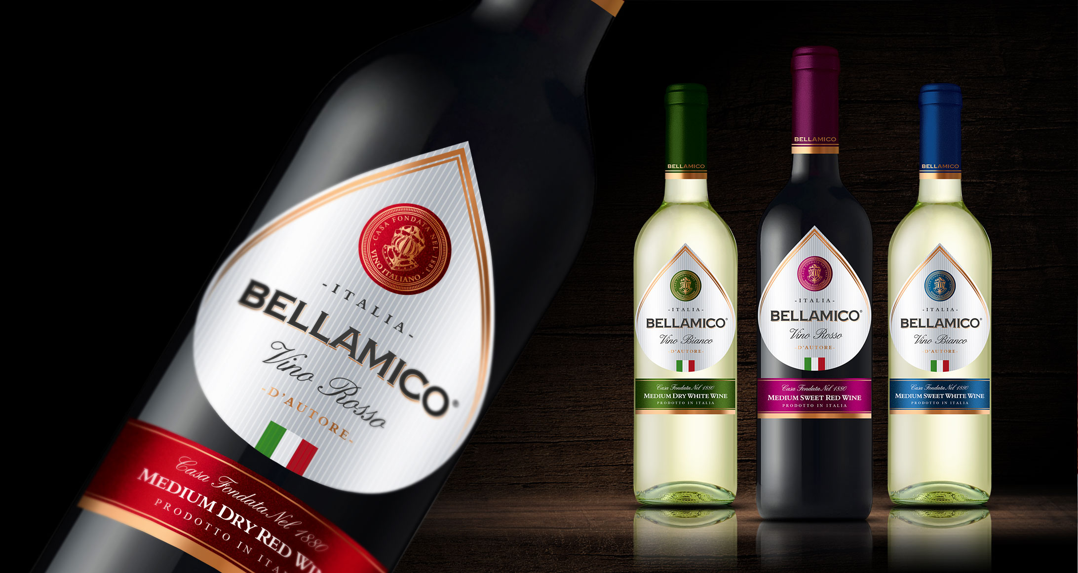 bellamico wine new packaging design