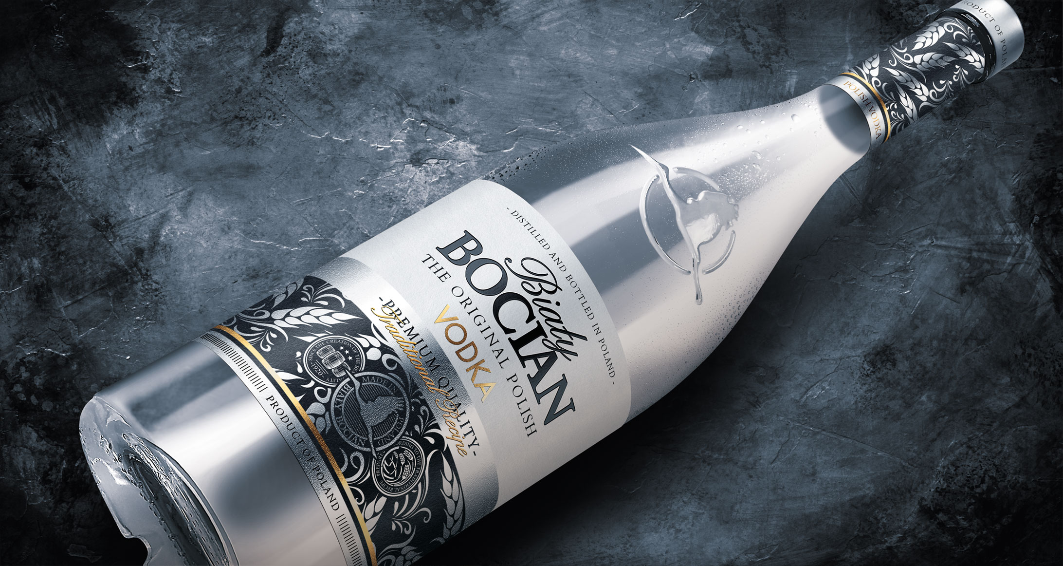 biały bocian vodka packaging facelift